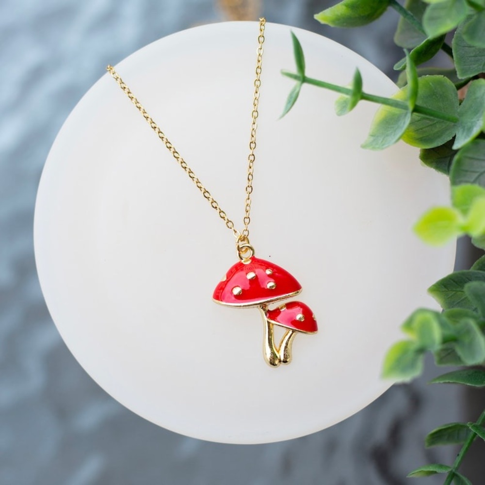 Mushroom Gold Necklace